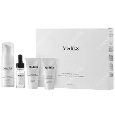 Medik8 Post Treatment Kit ZESTAW Pianka chlorofilowa 40 ml + Serum 10 ml + Odżywczy krem naprawczy 15 ml + Krem przeciwsłoneczny 15 ml