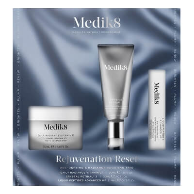 Medik8 Rejuvenation Reset ZESTAW Krem antyoksydacyjny 50 ml + Serum na noc o średniej mocy z aldehydem retinowym 30ml + Peptydowe serum 5 ml