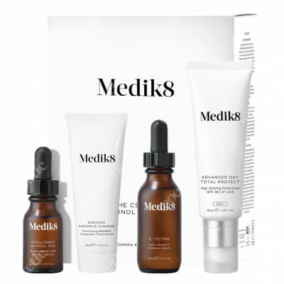 Medik8 The Csa Kit Retinol Edition ZESTAW Żel oczyszczający 40 ml + Serum z witaminą C 30 ml + Krem nawilżający 50 ml + Serum z wit. A 0,3 % 15 ml