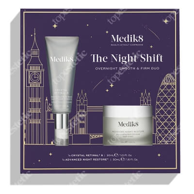 Medik8 The Night Shift ZESTAW Stabilne serum na noc o wysokiej mocy z aldehydem retinowym 30 ml + Odbudowujący krem naprawczy na noc 50 ml