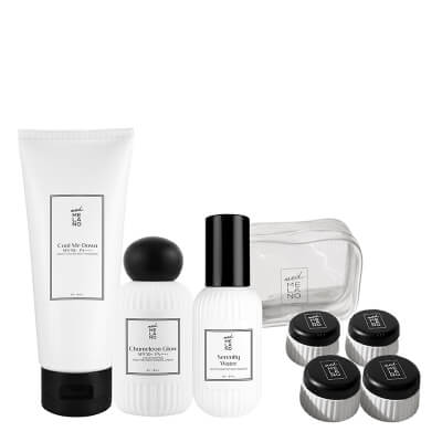MedMelano Glow Getaway ZESTAW Krem fotoprotekcyjny adaptujący się do koloru skóry 50 ml + Esencja napinająca 100 ml + Lotion 200 ml + Słoiczki 4 szt