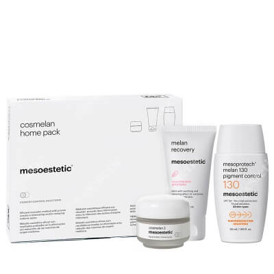 Mesoestetic Cosmelan Home Pack ZESTAW Krem na przebarwienia 30 g + Krem o silnych właściwościach natłuszczających oraz nawilżających 50 ml + Fluid koloryzujacy SPF50+ 50 m