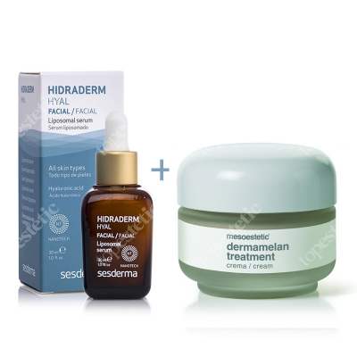 Mesoestetic Dermamelan + Hidraderm Hyal ZESTAW Krem na przebarwienia 30 g + Serum liposomowe 30 ml