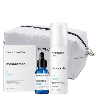 Mesoestetic Ha Densimatrix + Hydratonic Mist ZESTAW Serum z kwasem hialuronowym 30 ml + Nawilżający tonik do twarzy w mgiełce 125 ml + Kosmetyczka 1 szt