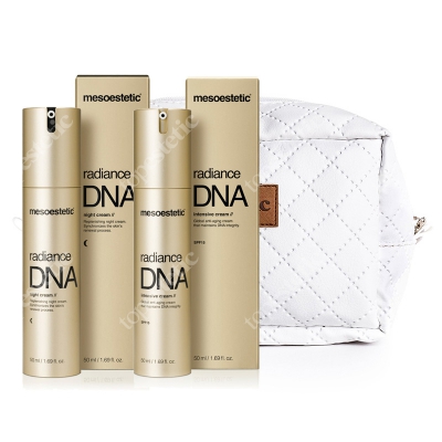 Mesoestetic Radiance DNA Set ZESTAW Krem na noc 50 ml + Krem na dzień 50 ml + Kosmetyczka 1 szt.
