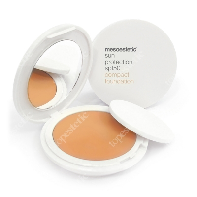 Mesoestetic Sun Protection SPF 50 Compact Fundation Nawilżająco - kryjący podkład w kompakcie SPF 50 (010 - jasny beż) 10 g