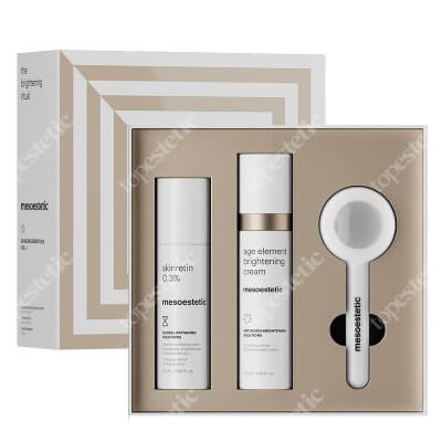 Mesoestetic The Brightening Ritual ZESTAW Krem odnawiająco - rozjaśniający 50 ml + Wielozadaniowy krem na noc 50 ml + Masażer do twarzy 1 szt