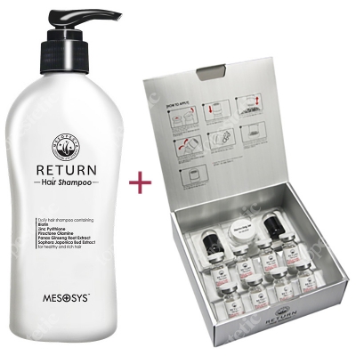 Mesosys Zestaw Zagęszczający Włosy ZESTAW Szampon na odrost włosów 300 ml + Koktajl przywracający odrost włosów 8 x 3 ml