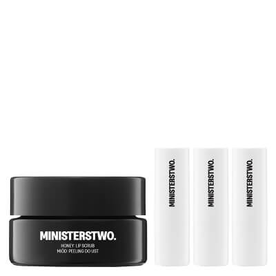 Ministerstwo Dobrego Mydła Miód + Róża-Malina + Ryż ZESTAW Peeling do ust 15 g + Pomadka do ust 3 x 4,5 g