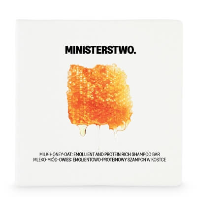 Ministerstwo Dobrego Mydła Mleko, Miód, Owies Uniwersalny szampon w kostce dla włosów suchych i zniszczonych 85 g