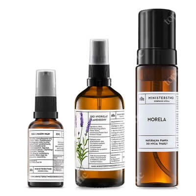Ministerstwo Dobrego Mydła Morela + Lawenda + Malina ZESTAW Pianka 200 ml + Hydrolat lawendowy 100 ml + Olejek 30 ml