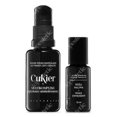 Ministerstwo Dobrego Mydła Róża - Malina + Cukier ZESTAW Serum pod oczy i na okolice ust 15 ml + Wodne serum nawilżające do twarzy 30 ml