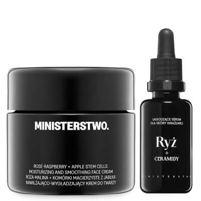 Ministerstwo Dobrego Mydła Ryż - Ceramidy + Róża - Malina ZESTAW Serum 30 ml + Krem 50 ml