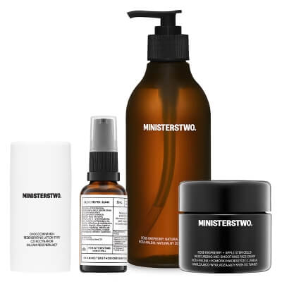 Ministerstwo Dobrego Mydła Śliwka + Róża - Malina + Czekocynamon ZESTAW Olej 30 ml + Krem do twarzy 50 ml + Żel pod prysznic 400 ml + Balsam do ciała w sztyfcie 75 g