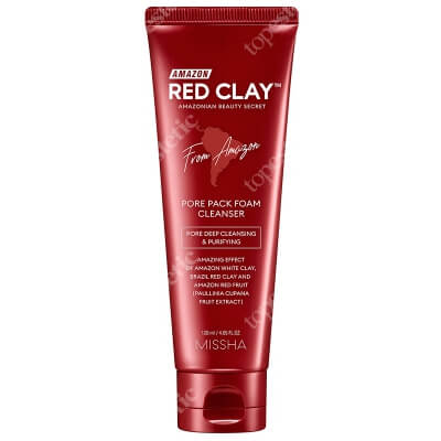 Missha Amazon Red Clay Pore Pack Foam Cleanser Czerwona glinka do oczyszczania twarzy 120 ml