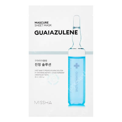 Missha Mascure Calming Solution Sheet Mask Guaiazulene Łagodząco-regenerująca maseczka w płachcie 28 ml