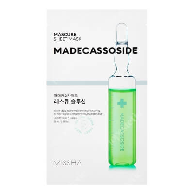 Missha Mascure Rescue Solution Sheet Mask Madecassoside Kojąco-nawilżająca maseczka w płachcie 28 ml