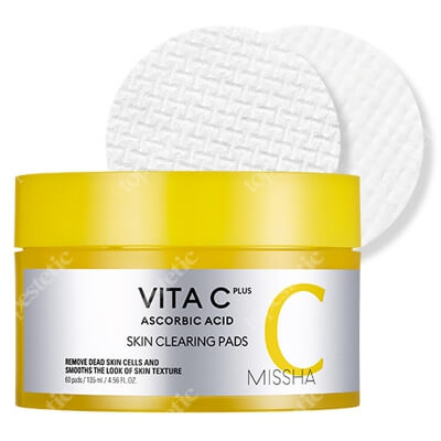 Missha Skin Clearing Pads Jednorazowe, oczyszczające płatki stworzone na bazie witaminy C 60 szt