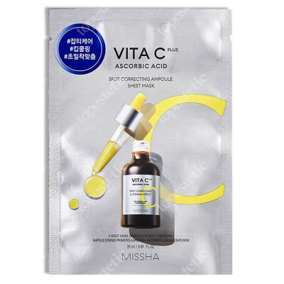 Missha Spot Correcting Ampoule Sheet Mask Rozjaśniająco - ujędrniająca maseczka w płachcie, stworzona na bazie witaminy C 1 szt