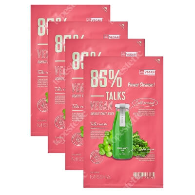 Missha Squeeze Sheet Mask Power Cleanse x 4 ZESTAW Oczyszczająca maseczka w płachcie 27 g x 4