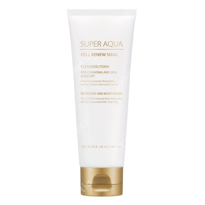 Missha Super Aqua Cell Renew Snail Cleansing Foam Pianka myjąca z ekstraktem ze śluzu ślimaka 100 ml