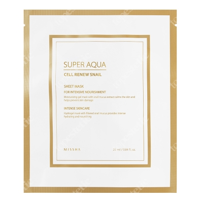 Missha Super Aqua Cell Renew Snail Hydro Gel Mask Nawilżająca i odbudowująca skórę maseczka ze śluzu ślimaka 28 g