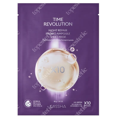 Missha Time Revolution Night Repair Probio Ampoule Sheet Mask Pięciowarstwowa maska w płachcie 1 szt