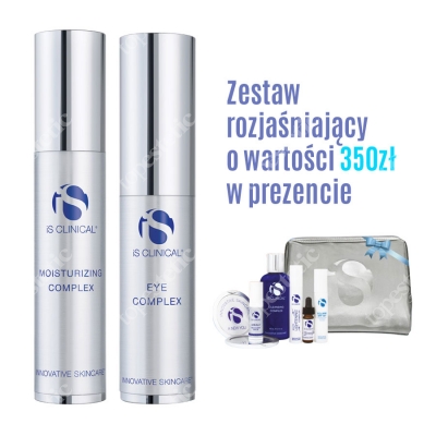 iS Clinical Moisturizing Complex + Eye Complex Krem nawilżający, Krem pod oczy + zestaw PROMIENNA SKÓRA i Voucher 10% RABATU 50ml, 15ml