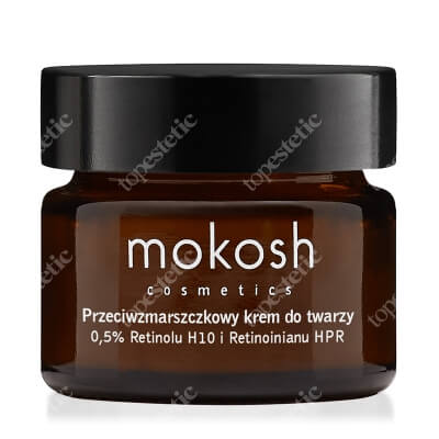 Mokosh Anti Aging Face Cream Rose with Berry Przeciwzmarszczkowy krem do twarzy 0,5% Retinolu H10 i Retinoinianu HPR - Róża z jagodą 15 ml