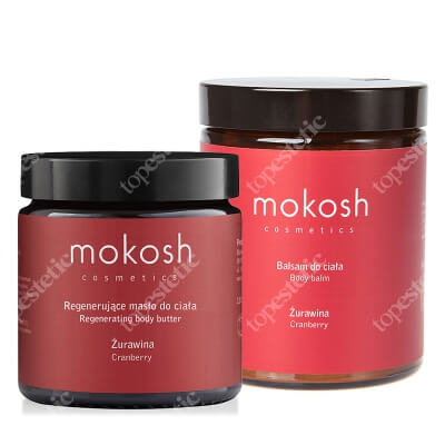 Mokosh Body Butter + Body Balm Cranberry ZESTAW Masło do ciała 120 ml + Balsam do ciała - Żurawina 180 ml