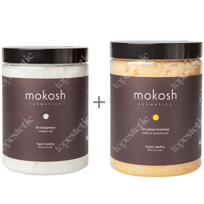Mokosh Collagen Salt + Iodyne & Bromine Salt ZESTAW Sól kolagenowa 1 kg + Sól Jodowo bromowa 1,2 kg