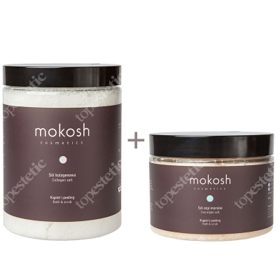 Mokosh Collagen Salt + Sea Algae Salt ZESTAW Sól kolagenowa 1 kg + Sól algi morskie 600 g
