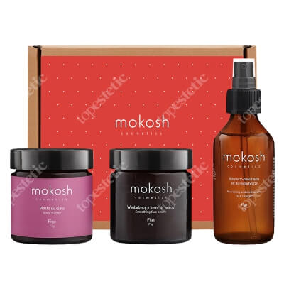Mokosh Figowa Przyjemność ZESTAW Wygładzający krem do twarzy Figa 60 ml + Masło co ciała figa 60 ml + Odżywczo - nawilżający żel do mycia twarzy Figa 100 ml