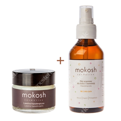 Mokosh Lanoline + Argan Oil ZESTAW Lanolina hipoalergiczna 15 ml + Olej arganowy dla dzieci i niemowląt 100 ml