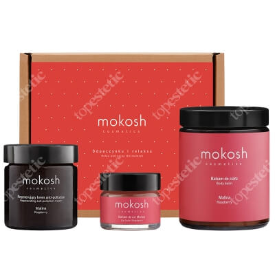 Mokosh Malinowa Rozkosz ZESTAW Regenerujący krem do twarzy - malina 60 ml + Balsam do ciała malina 180 ml + Balsam do ust malina 15 ml