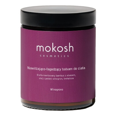 Mokosh Nawilżająco Łagodzący Balsam do Ciała Winogrono Bambus z aloesem, olej z pestek winogron, trehaloza 180 ml