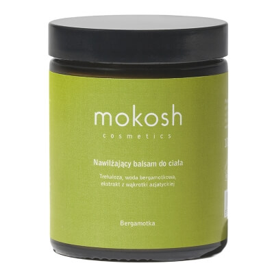 Mokosh Nawilżający Balsam do Ciała - Bergamotka Trehaloza, woda bergamotkowa, ekstrakt z wąkrotki azjatyckiej 180 ml