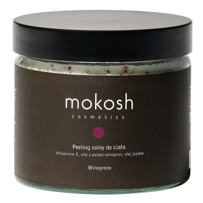 Mokosh Peeling Solny do Ciała - Winogrono Witamina E, olej z pestek winogron, olej jojoba 300 g