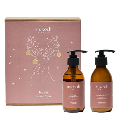 Mokosh Pyszałek – Drzewna Głębia ZESTAW Nawilżający żel do mycia ciała 200 ml+ Nawilżający lotion do ciała drzewo sandałowe z bursztynem 200 ml