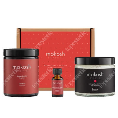 Mokosh Żurawinowa Słodycz ZESTAW Eliksir do paznokci 12 ml + Peeling solny do ciała 300 g + Balsam do ciała 180 ml