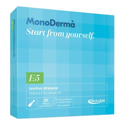 MonoDerma E5 Zawiera czystą witaminę E (tokoferol) w stężeniu 5% 30 x 0,5 ml