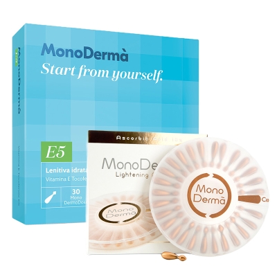 MonoDerma Vitamin C + E ZESTAW Witamina C (kwas l-askorbinowy) 28 kaps. + Witaminę E (tokoferol) 28 kaps.
