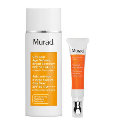 Murad Healthy Skin ZESTAW Serum redukujące cienie i opuchnięcia pod oczami 15 ml + Ochronny krem miejski SPF 50 50 ml