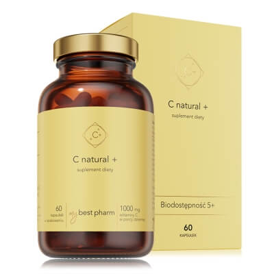 MyBestPharm MyBest C Natural+ Wsparcie odporności i zdrowia skóry 60 kaps