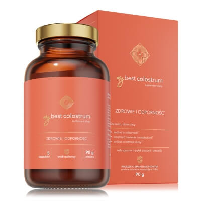 MyBestPharm MyBestColostrum Wsparcie odporności w proszku - malina 90 g