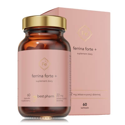 MyBestPharm MyBestFerrina Forte + 22mg żelaza w dziennej porcji 60 kaps