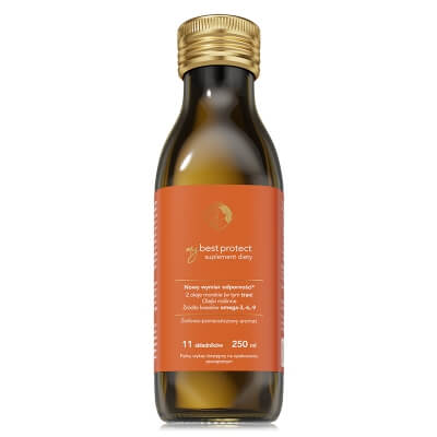 MyBestPharm MyBestProtect Odporność z omega 3-6-9 dla dzieci i dorosłych - ziołowo - pomarańczowy 250 ml
