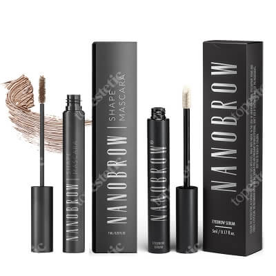 Nanobrow Nanobrow + Shape Marcara ZESTAW Odżywka do brwi 5 ml + Maskara do brwi stylizuje, układa, dodaje koloru 7 ml (kolor light brown)