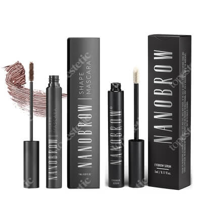 Nanobrow Nanobrow + Shape Mascara ZESTAW Odżywka do brwi 5 ml + Maskara do brwi stylizuje, układa, dodaje koloru 7 ml (kolor brown)