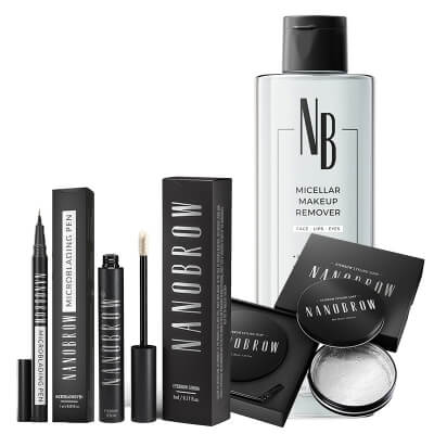 Nanobrow Styling Eyebrow Set ZESTAW Odżywka do brwi 5 ml + Żelowe mydło do stylizacji brwi 30 g + Płyn micelarny do demakijażu twarzy i oczu 200 ml + Precyzyjny pisak do b
